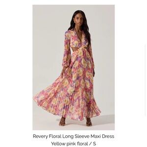 Astr Vibrant Floral Long Sleeve Dress NWT